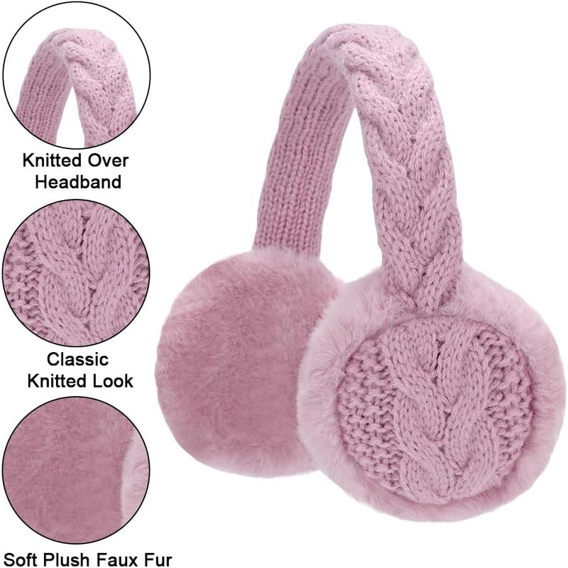 BUTITNOW Winter Knit EarMuffs for Kids Warm Furry Girls Ear Muffs Plush Toddler Ear Warmers Outdoor Ear Covers - Image 2